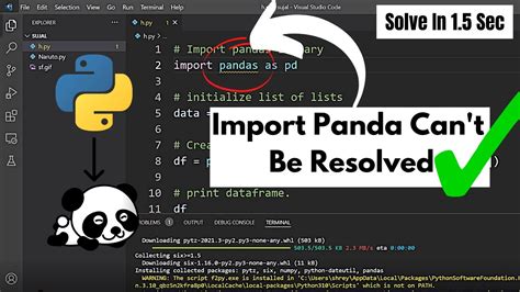 Many extensions come with views that are hidden by default. . Import pandas could not be resolved from source pylance